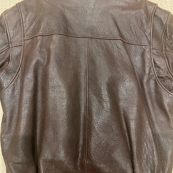Men's Classic Brown 100% Leather Bomber Jacket - Picture 4 of 17